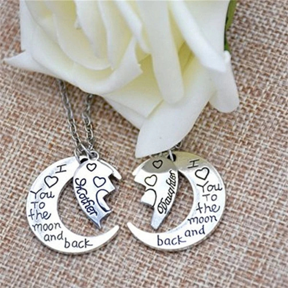 2Pcs I Love You to the Moon and Back Necklace