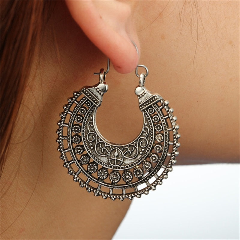 Boho Scroll Hoop Earrings