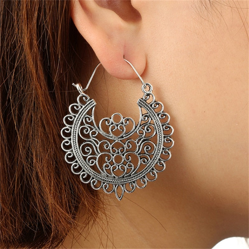 Boho Scroll Hoop Earrings