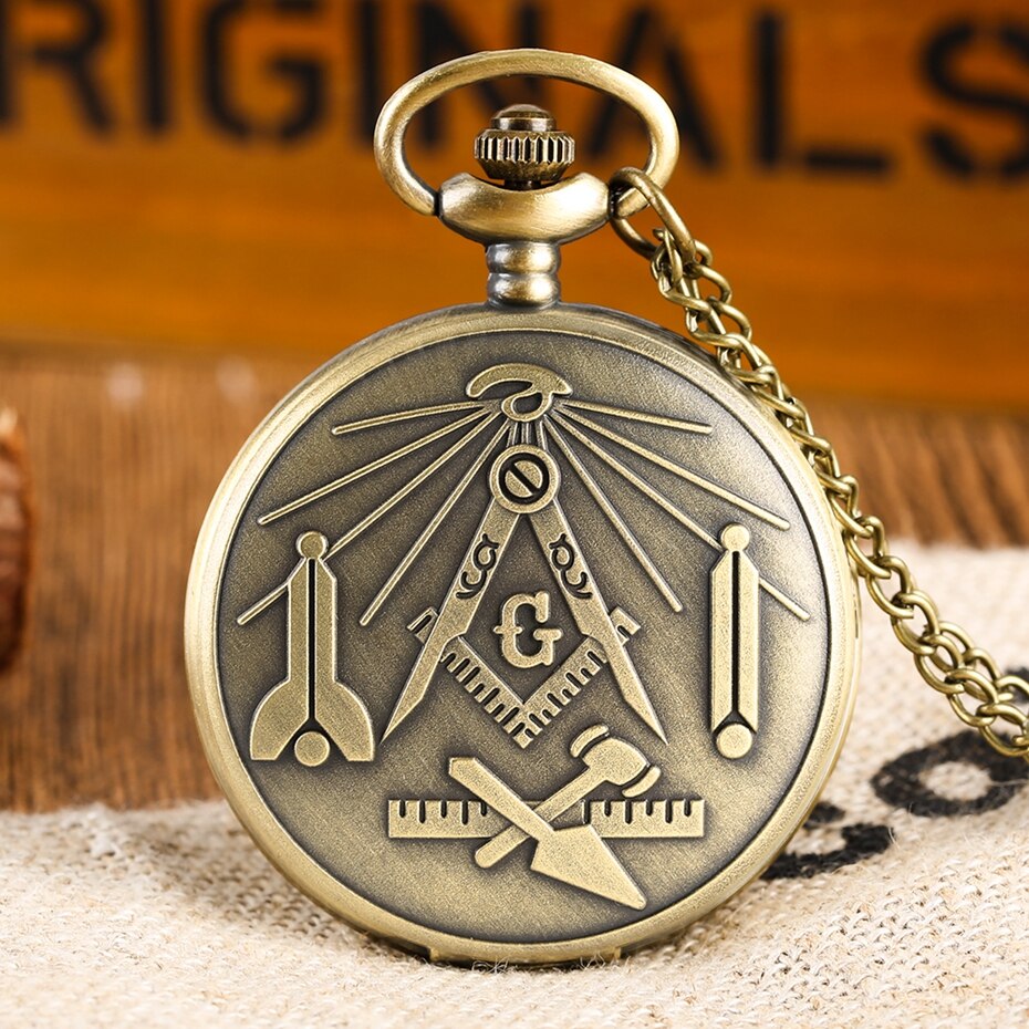 Square and Compass Mason Pocket Watch