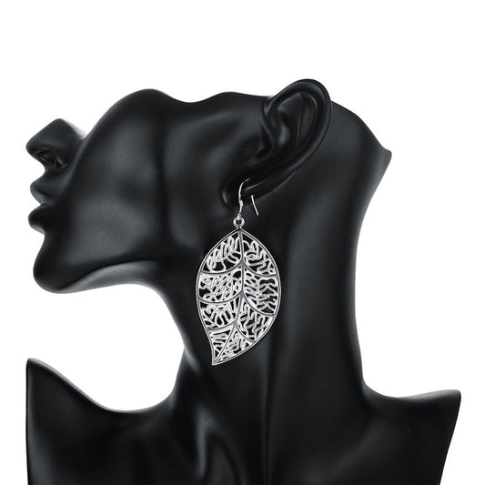 Silver Leaf Dangle Earring