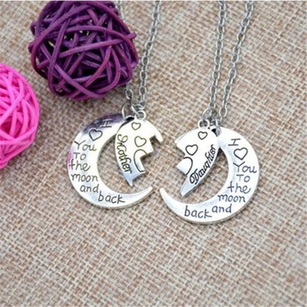 2Pcs I Love You to the Moon and Back Necklace