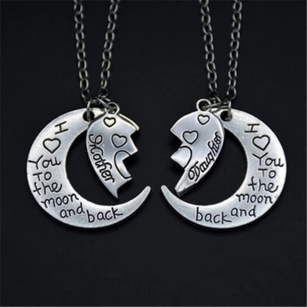 2Pcs I Love You to the Moon and Back Necklace