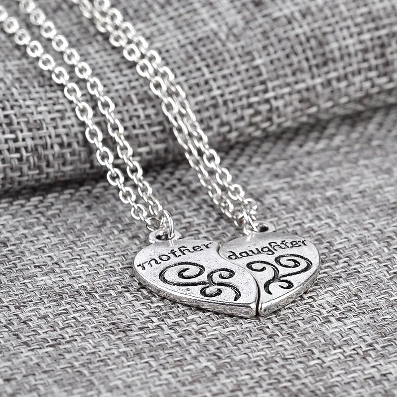 Mother and Daughter Heart Necklace