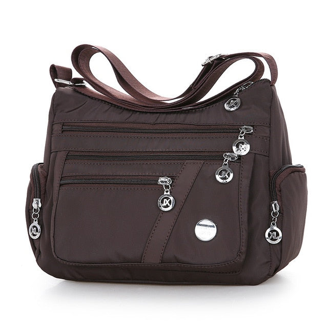 Zipper Pockets Shoulder Bag