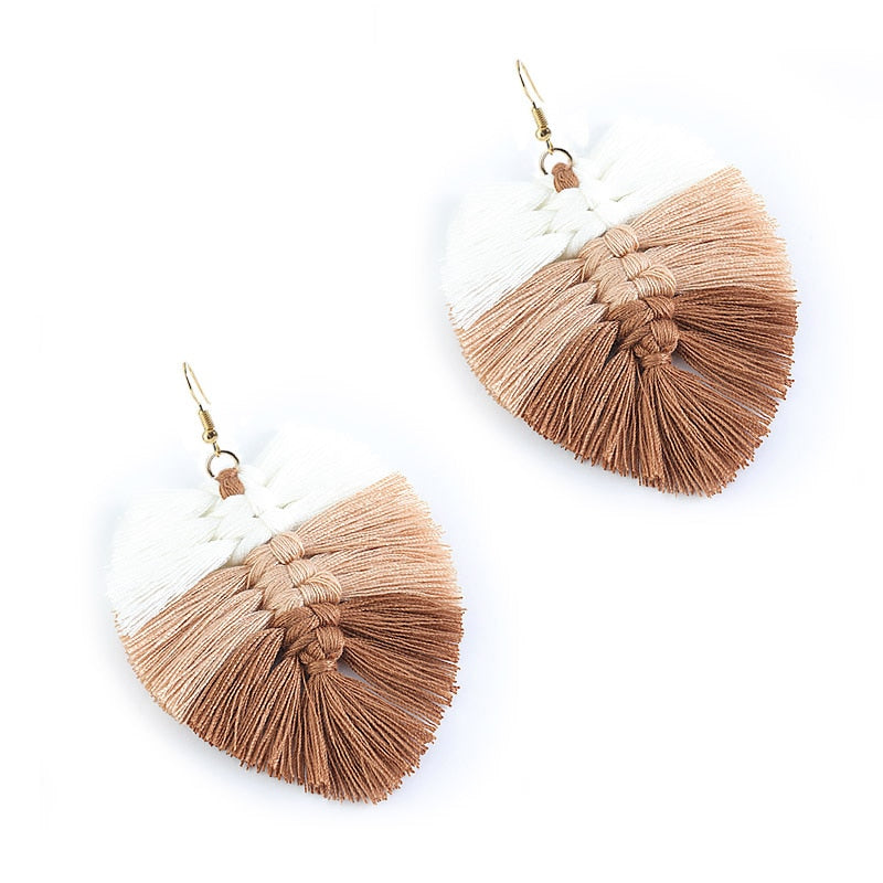 Macrame Leaf Earrings