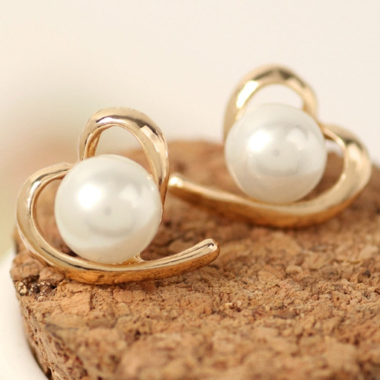 Gold Pearl Accent Earrings