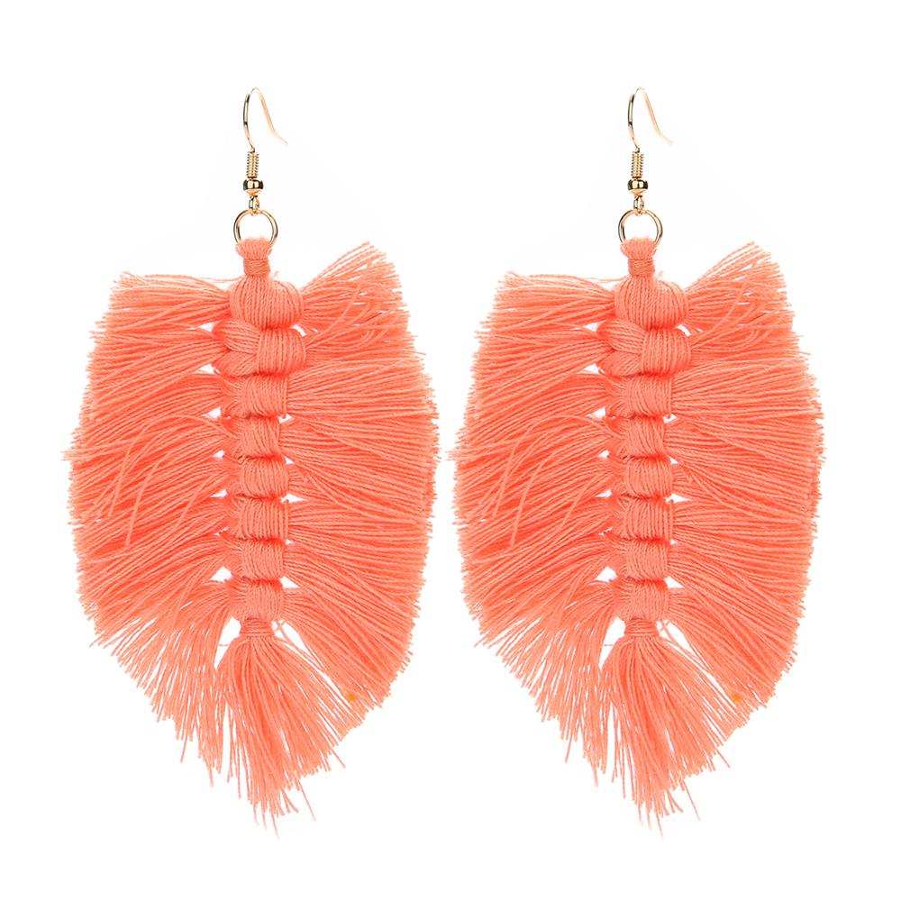 Macrame Feather Earrings