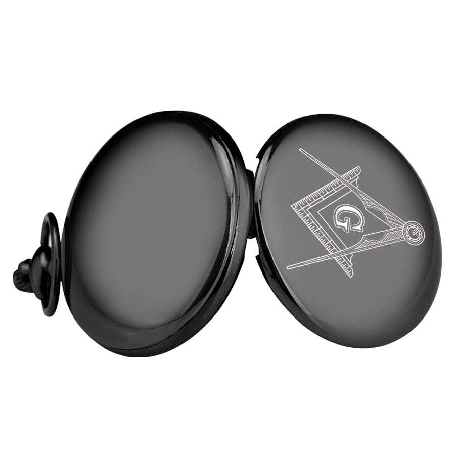 Modern Black Masonic Pocket Watch