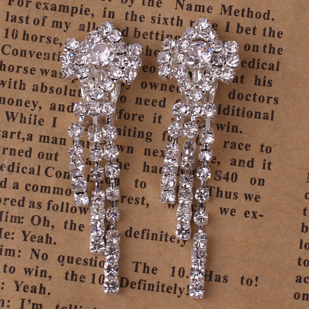 Rhinestone Tassel Earrings