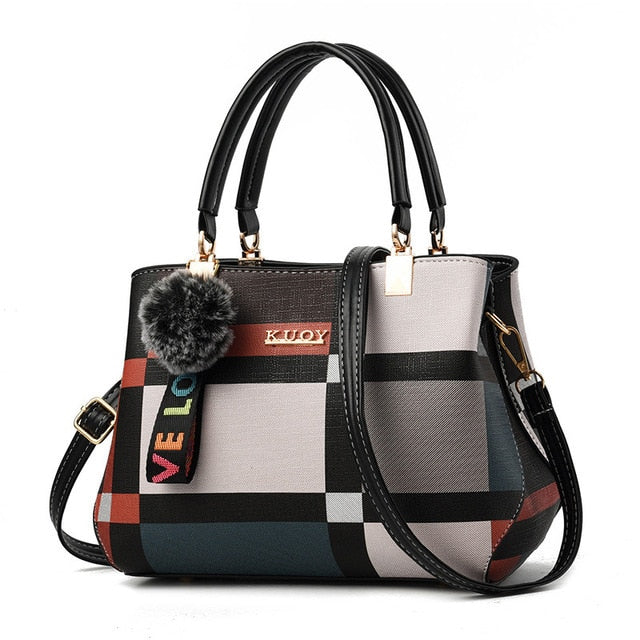 Color Blocks Satchel Handbag