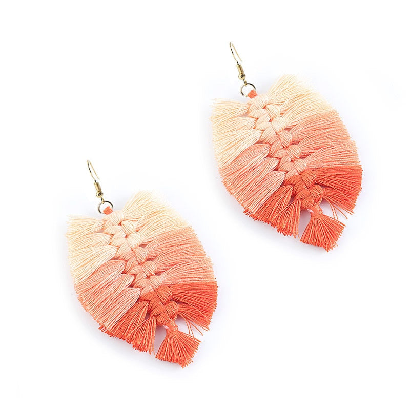 Macrame Leaf Earrings