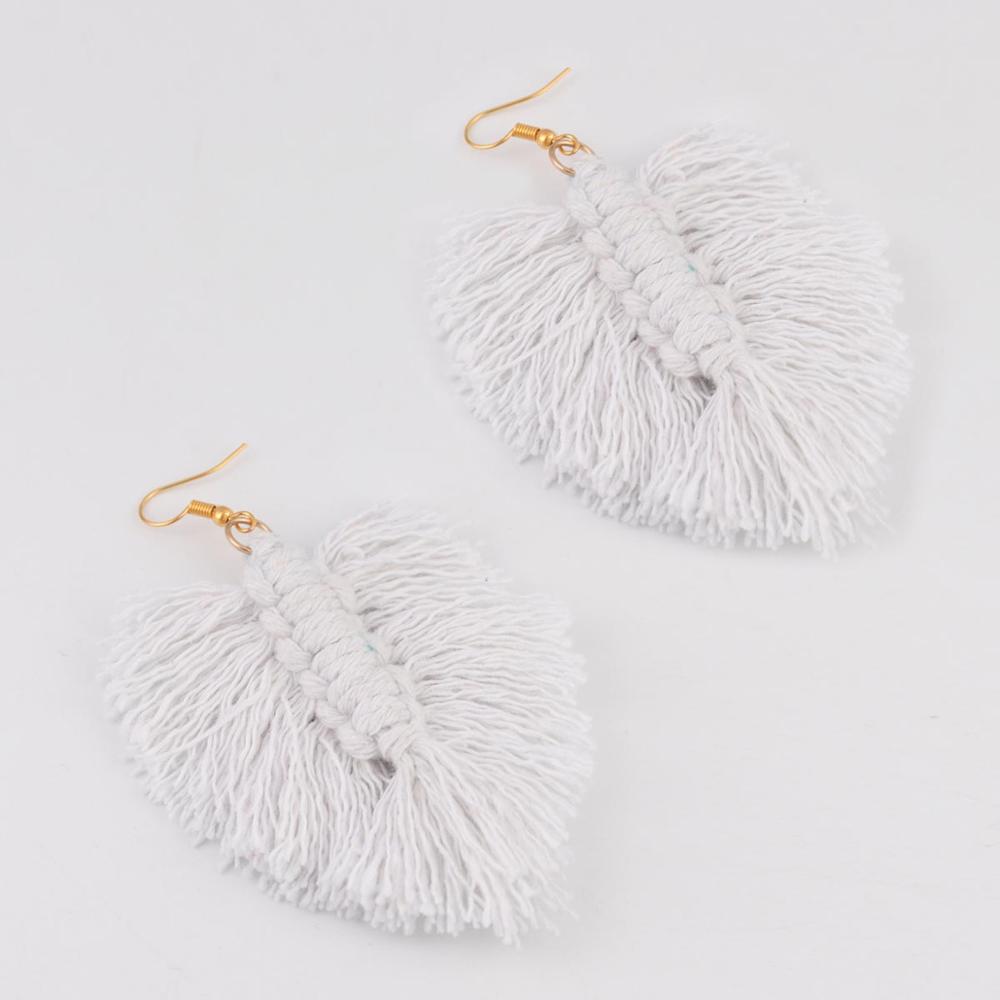 Macrame Feather Earrings