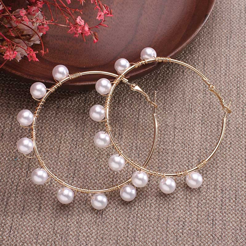 Gold Pearl Accent Earrings