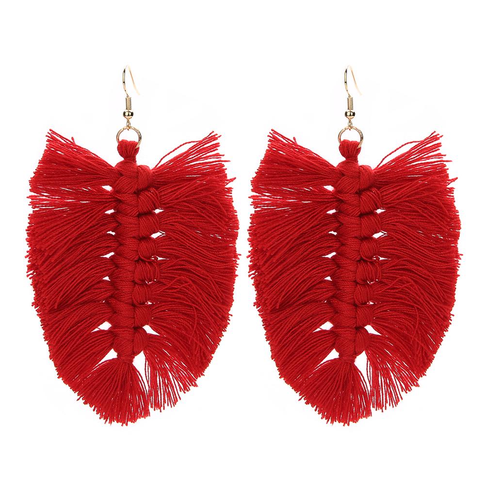 Macrame Feather Earrings