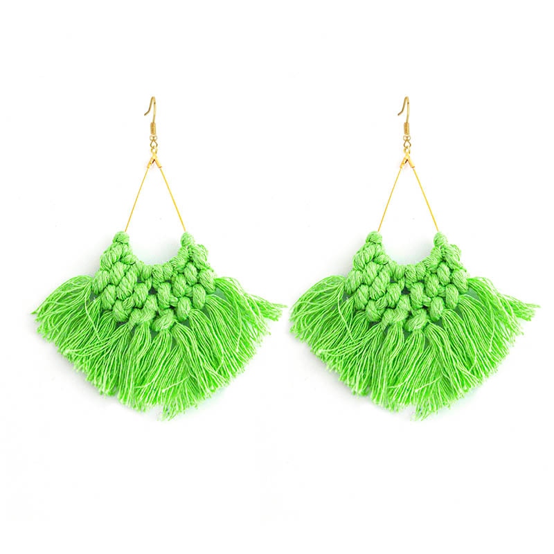 Macrame Feather Earrings