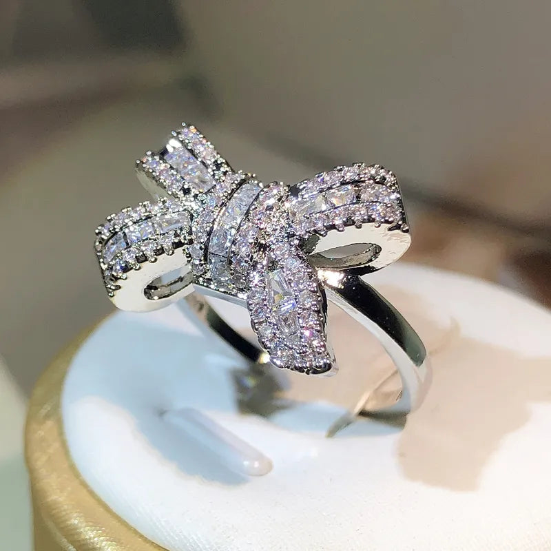 Bow Knot Zircon Stone Ring