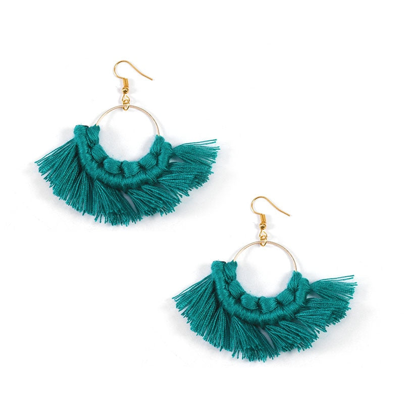 Macrame Feather Earrings