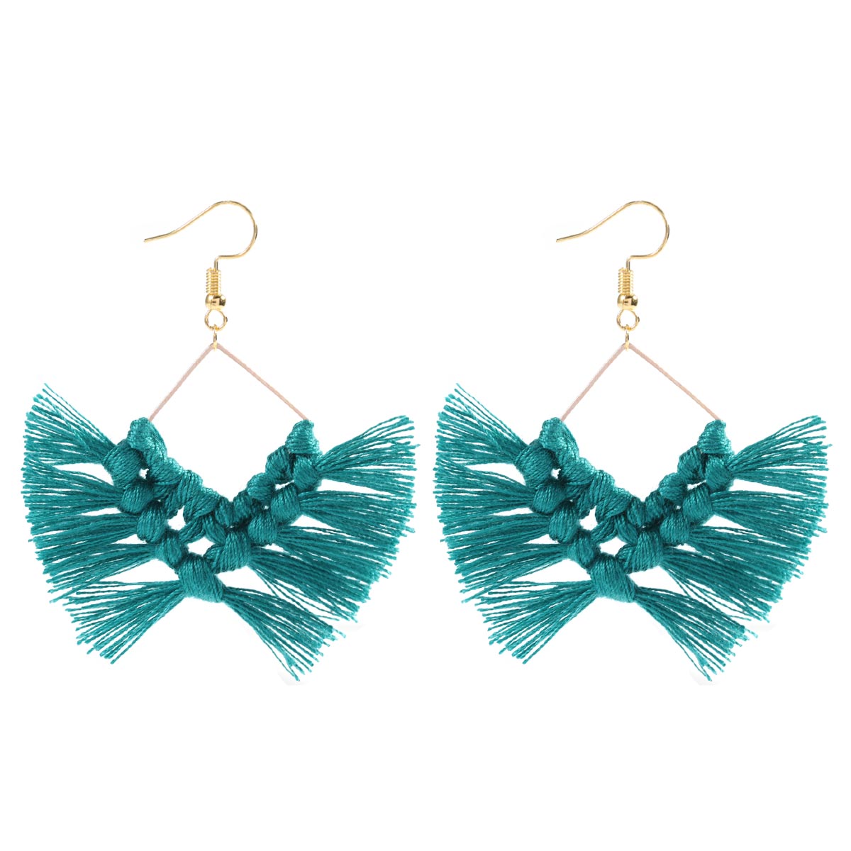 Macrame Feather Earrings