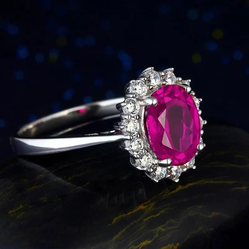 Rose Red Crystal Ring