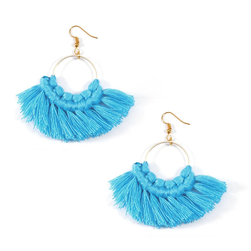 Macrame Feather Earrings