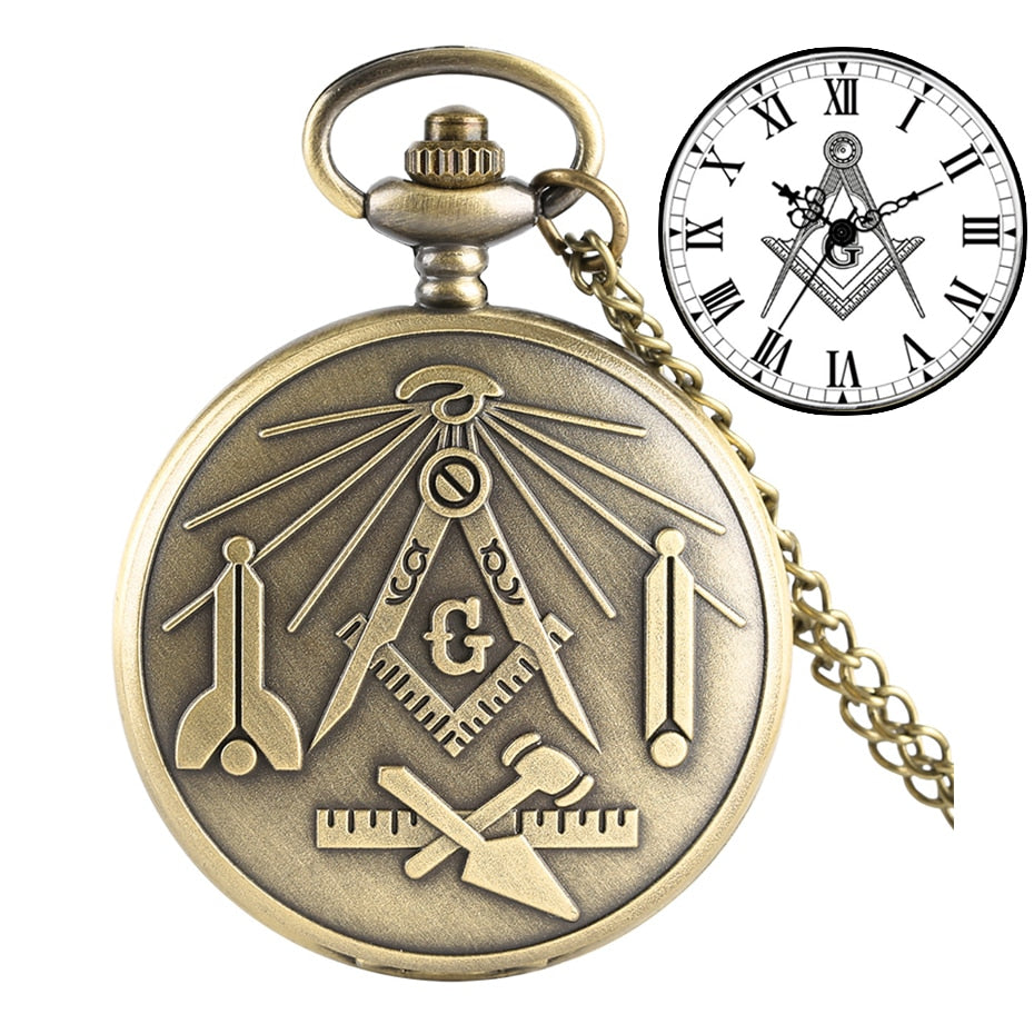 Square and Compass Mason Pocket Watch