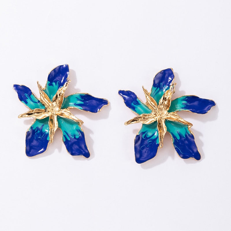 Large Tropical Flower Earrings