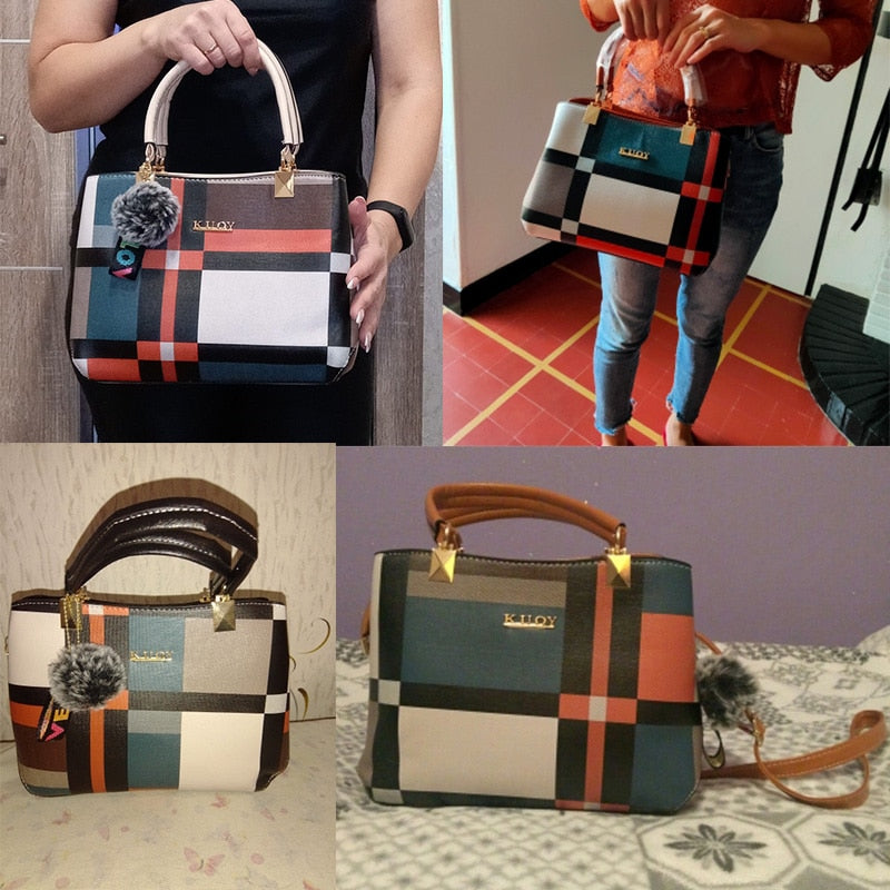 Color Blocks Satchel Handbag