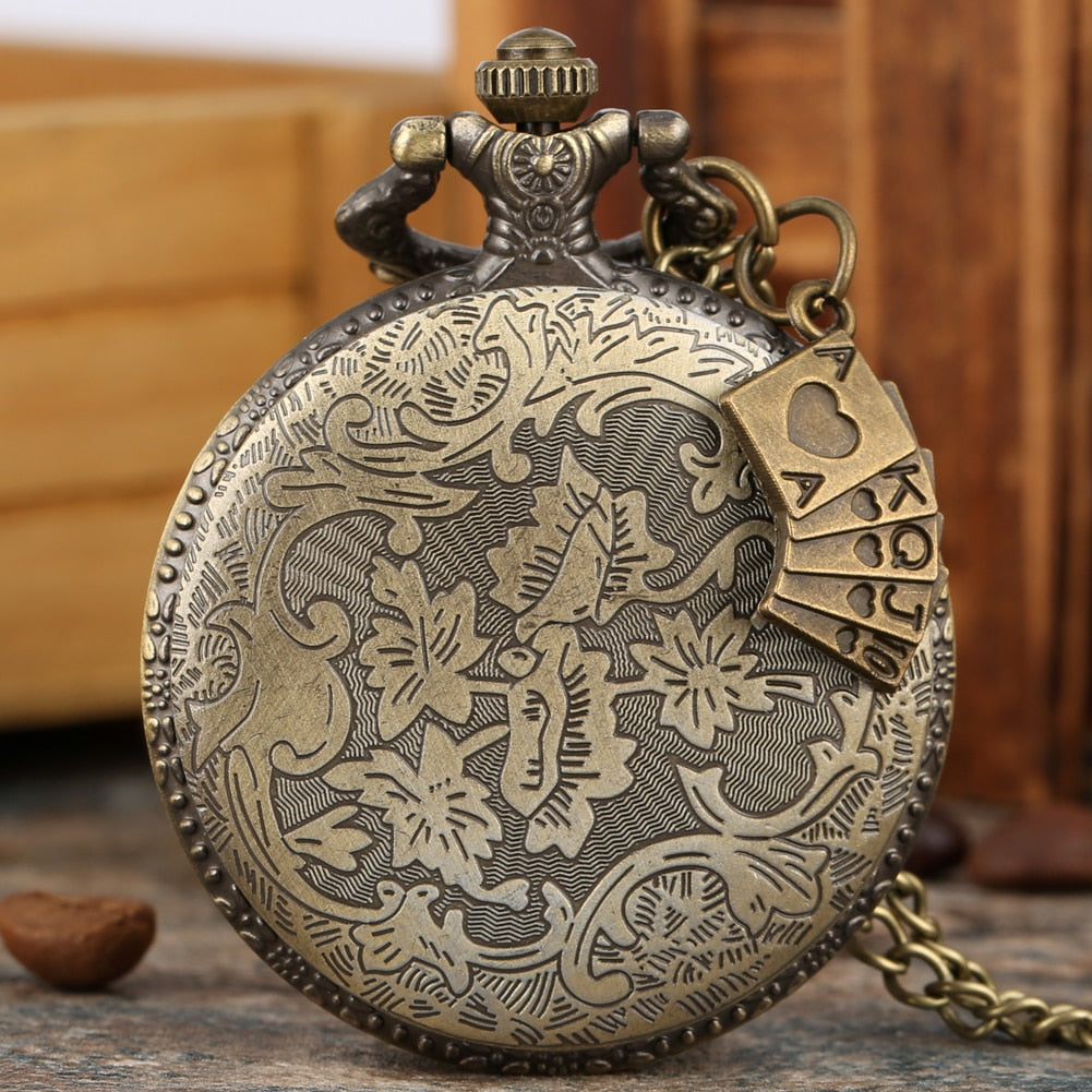 Royal Flush Quartz Pocket Watch