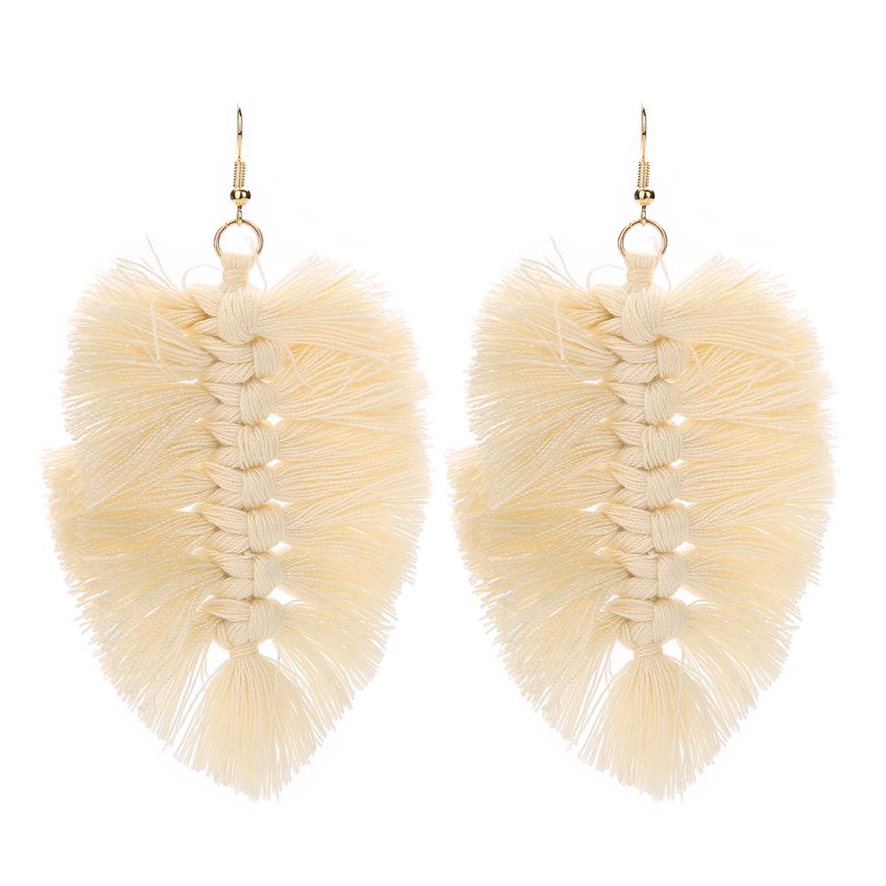 Macrame Feather Earrings