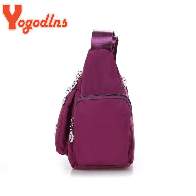 Zipper Pockets Shoulder Bag