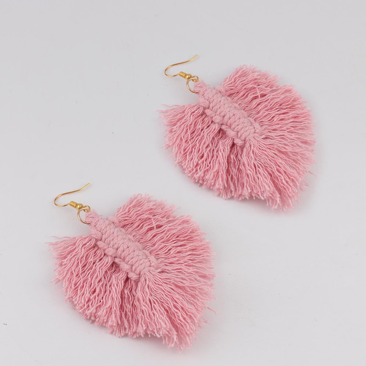 Macrame Feather Earrings