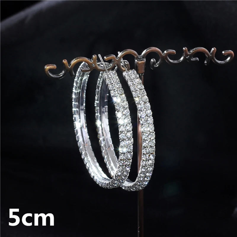 Crystal Rhinestone Hoop Earrings