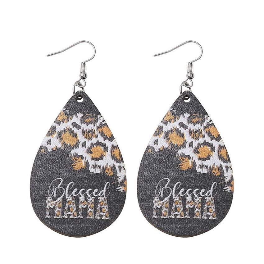 Mom Leather Teardrop Earrings