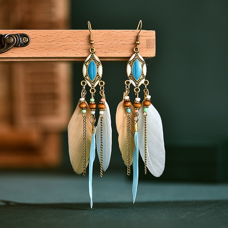 Boho Feather Earrings