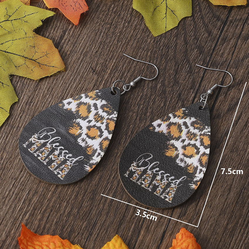 Mom Leather Teardrop Earrings