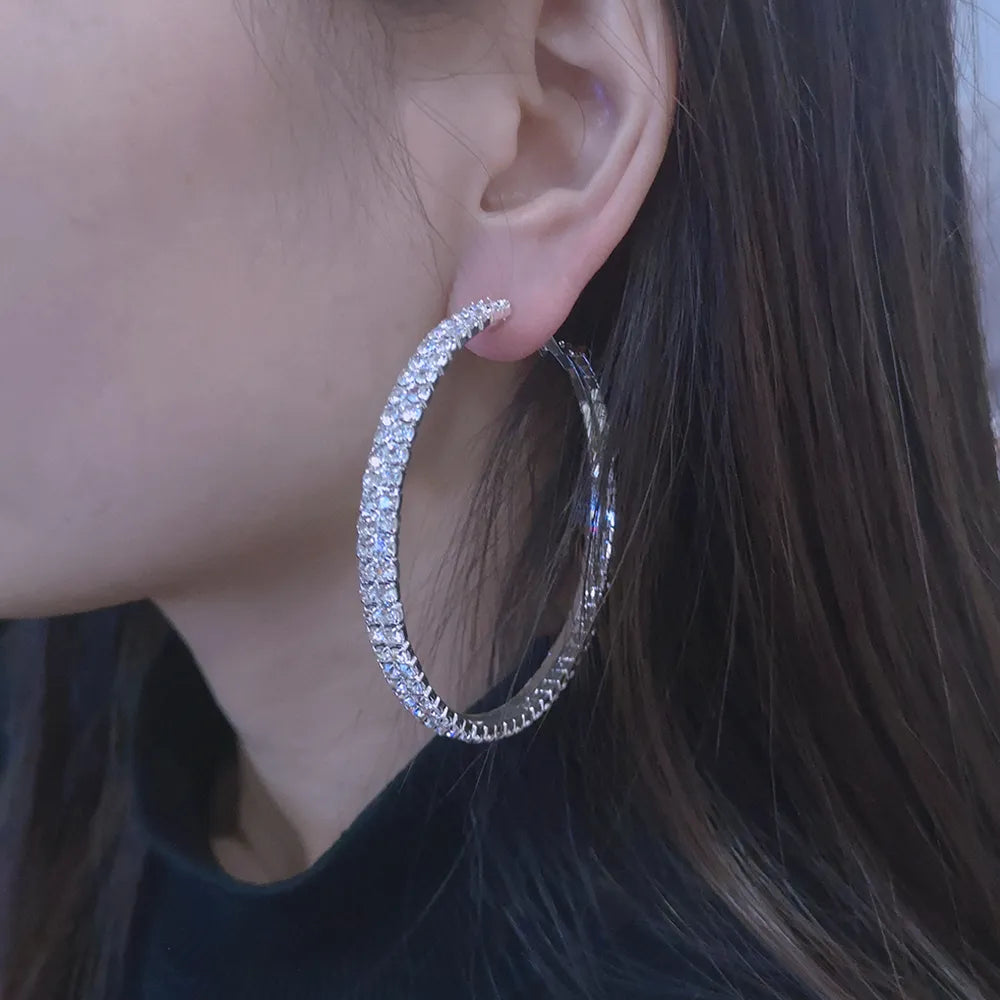 Crystal Rhinestone Hoop Earrings