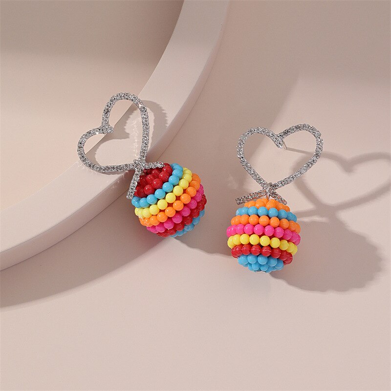 Beaded Balls Dangle Earrings