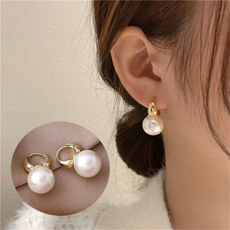 Gold Pearl Accent Earrings