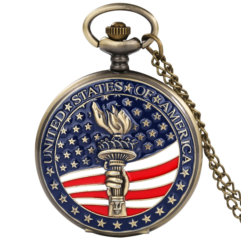 USA Themes Pocket Watch