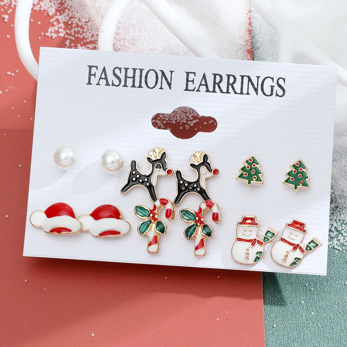 6 Pair Christmas Theme Earrings Set