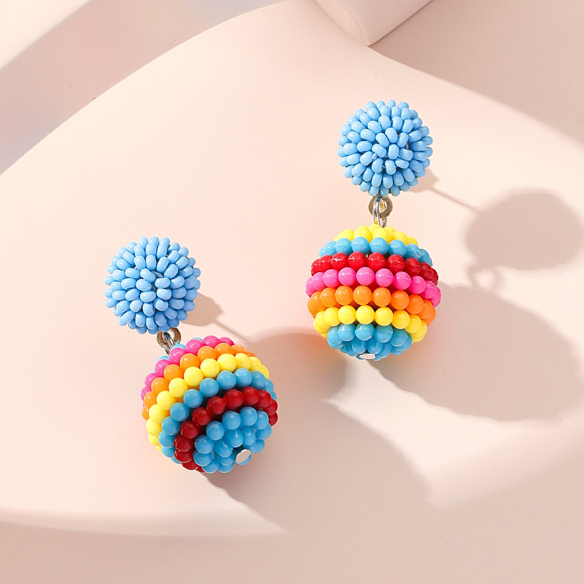 Beaded Balls Dangle Earrings