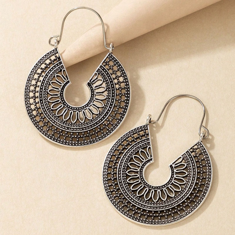 Boho Scroll Hoop Earrings