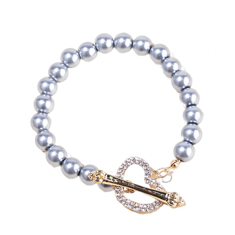 Rhinestone Toggle Heart Bracelet