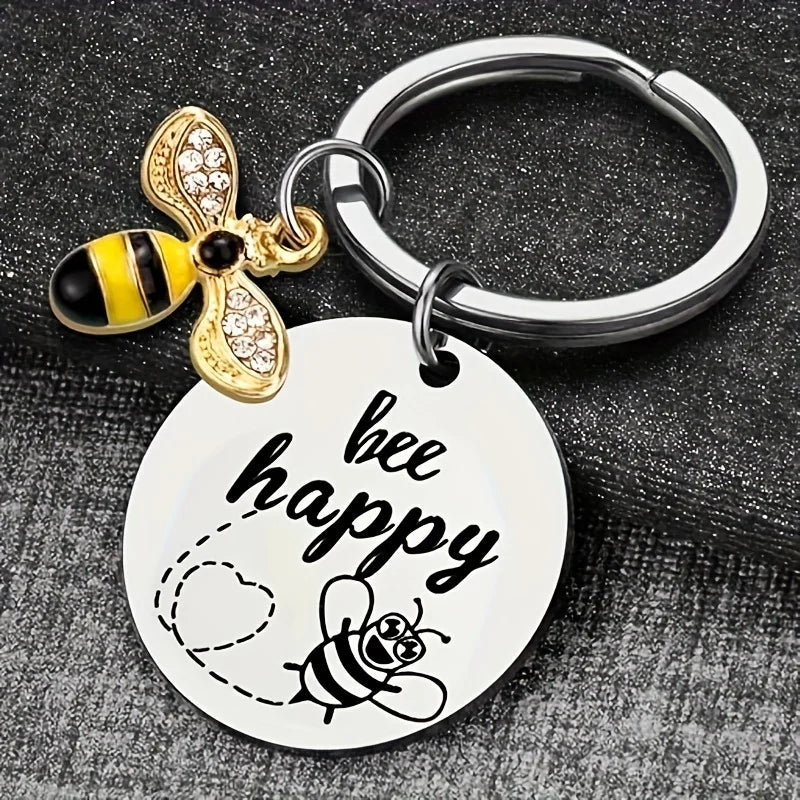 Bee Happy Keychain