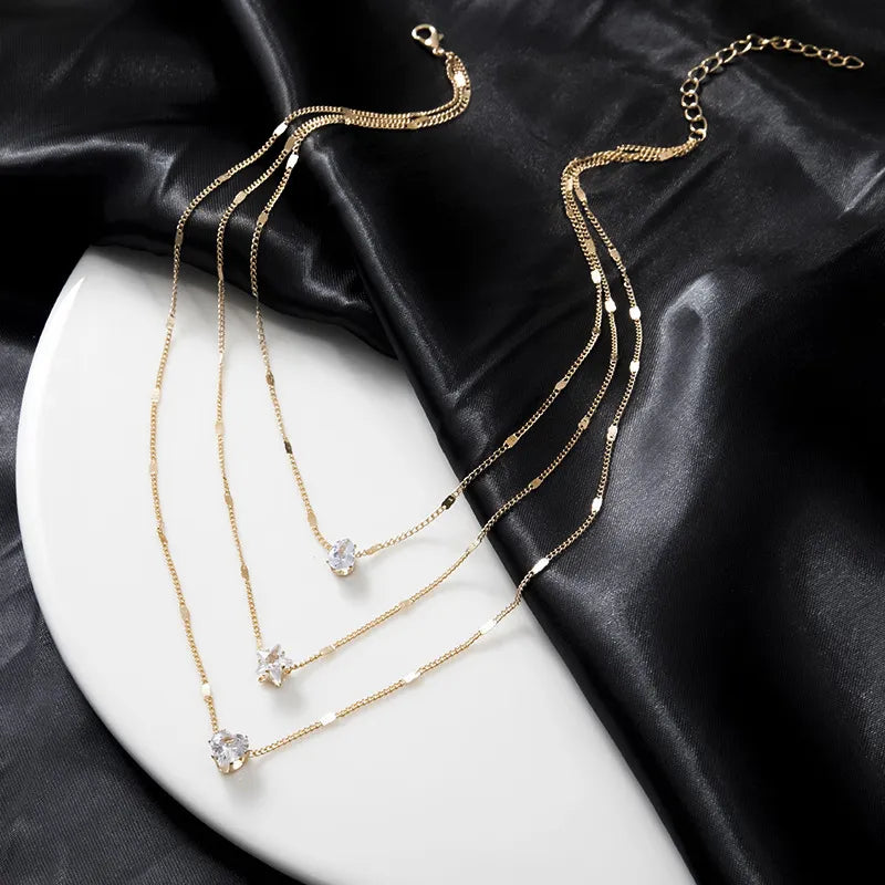 Zircon Layered Necklace