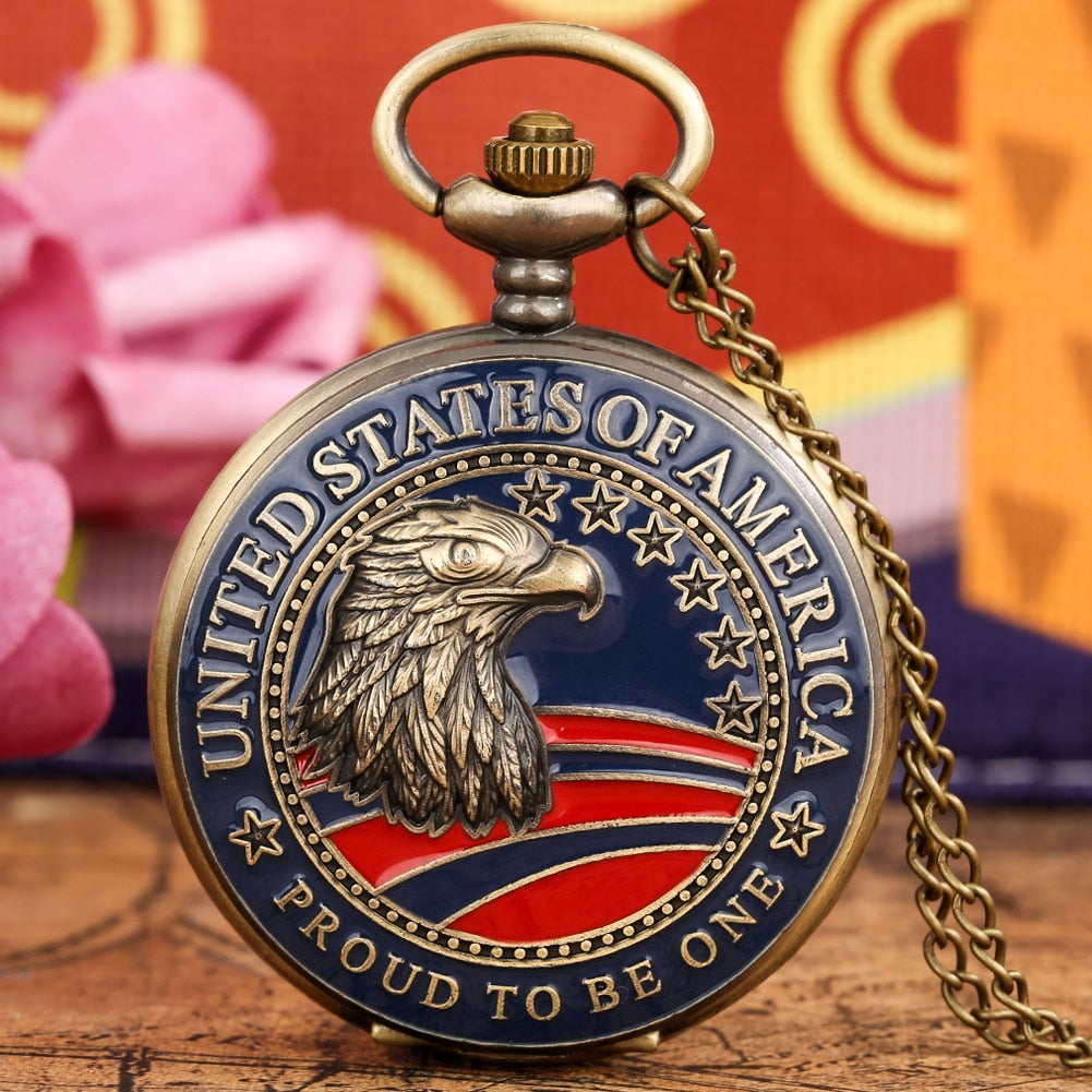 USA Themes Pocket Watch