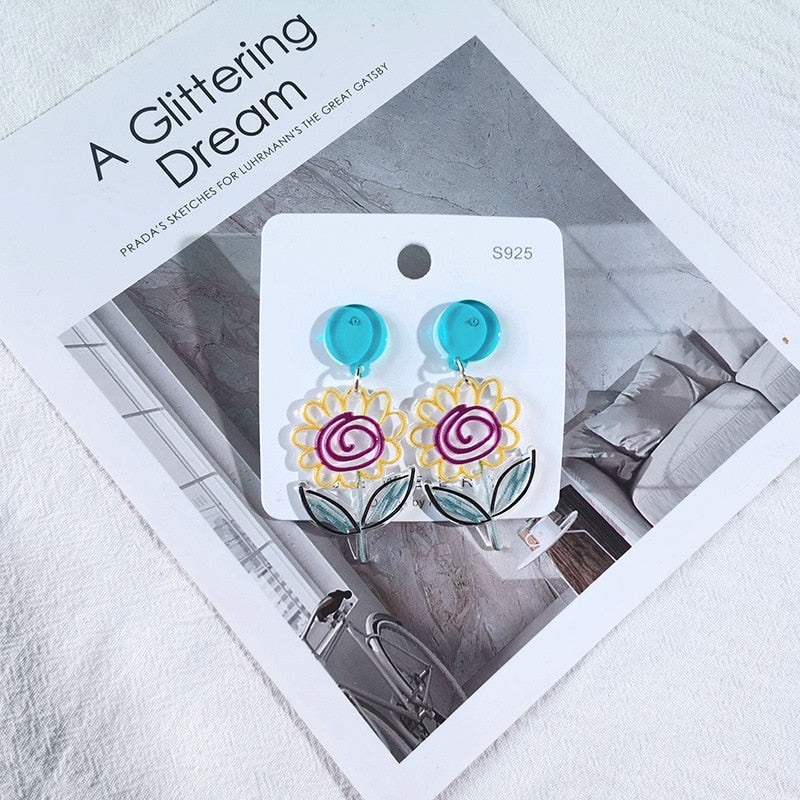 Acrylic Butterfly Earrings