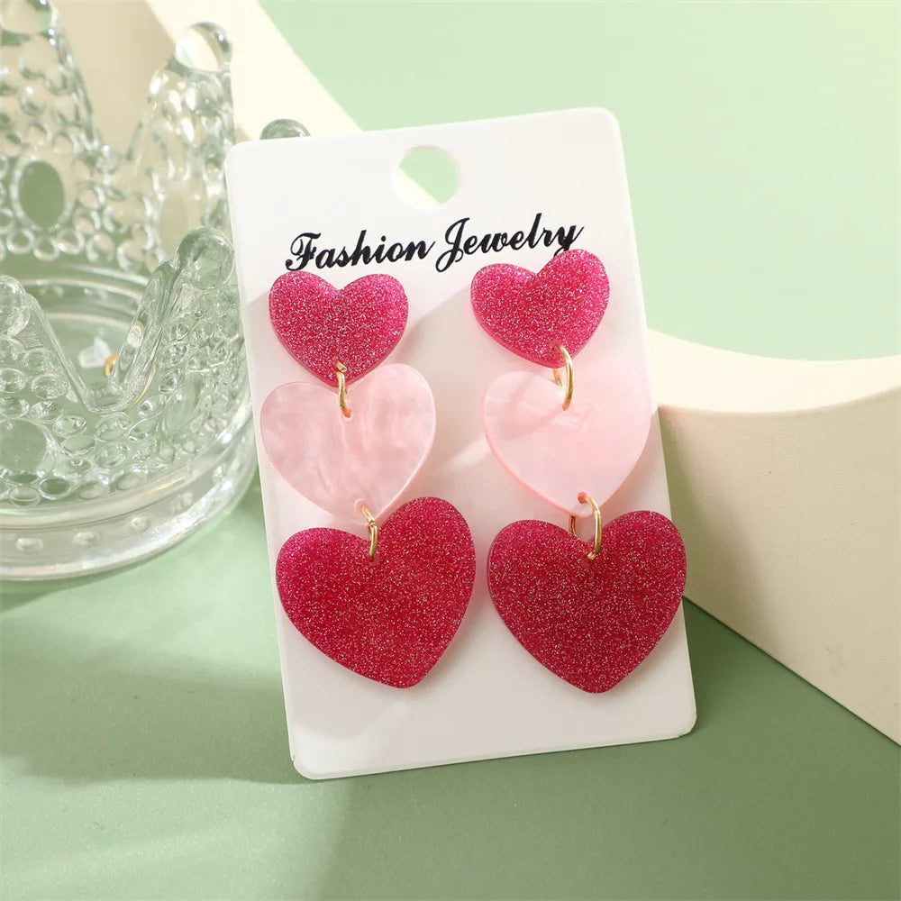 Acrylic Heart Earringse