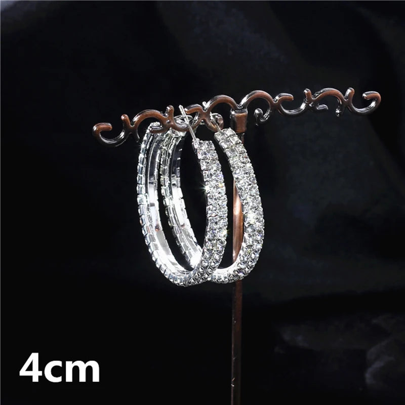 Crystal Rhinestone Hoop Earrings